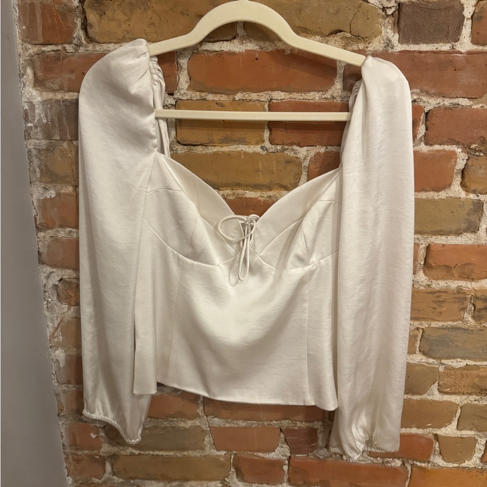 Aritzia Wilfred Novella Blouse Light Birch